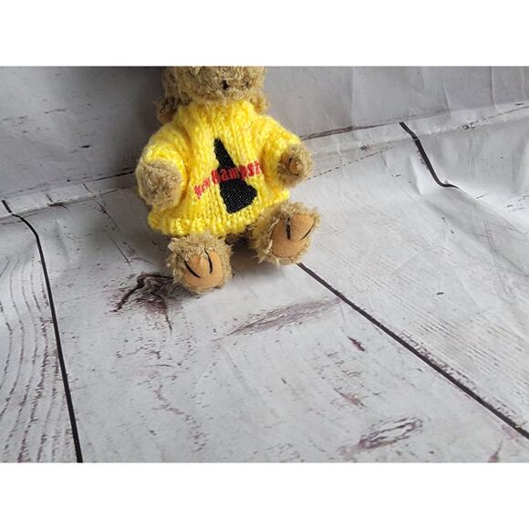 Brown Moose Yellow Knitted New Hanpshire Sweater Plush Stuffed Animal Gift Toy - Picture 3 of 7